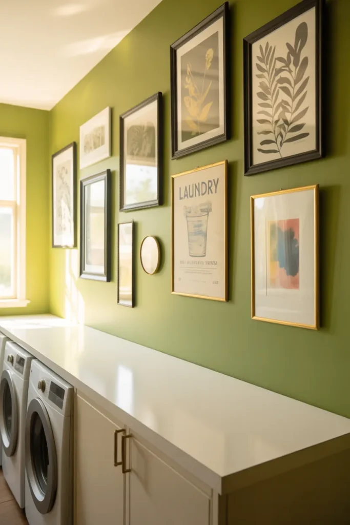 Maximalist Gallery Wall Above the Folding Counter