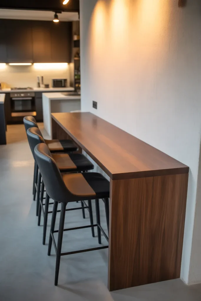 Narrow Console-Style Table That Doubles as a Breakfast Bar