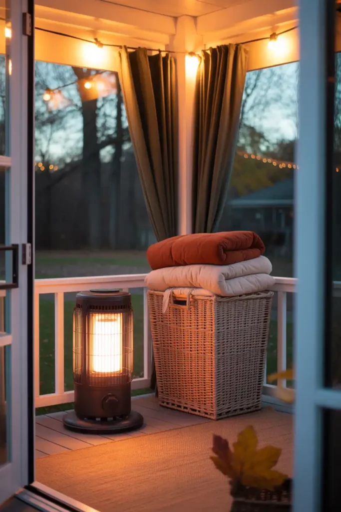 Outdoor Heater and Weighted Blanket Station