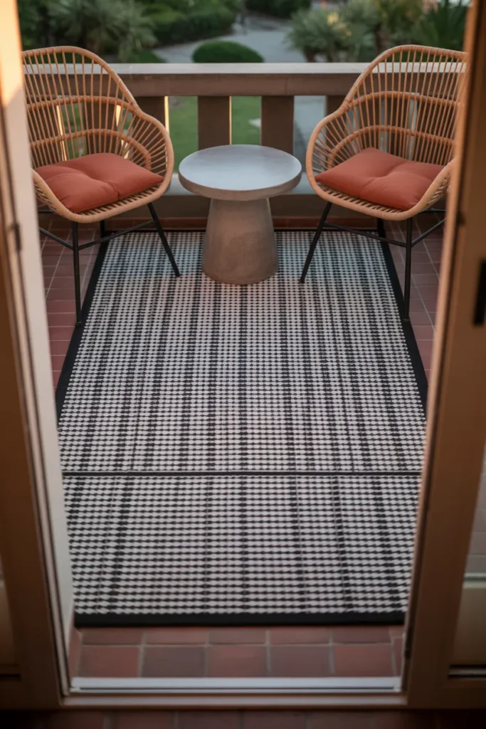 Outdoor Rug to Define the Zone and Add Warmth