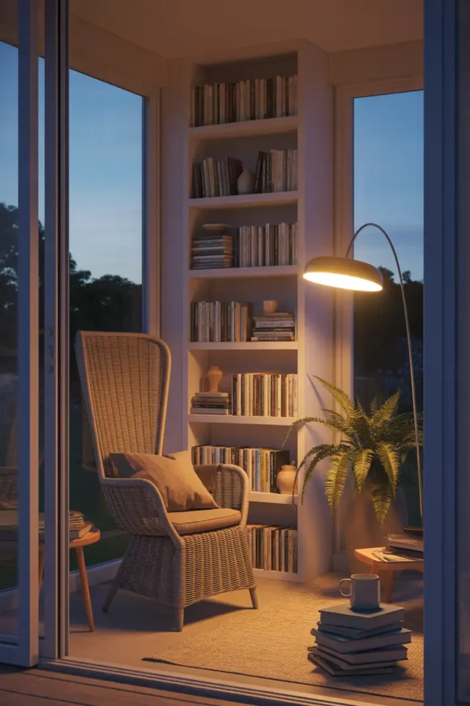 Porch Bookshelf or Built-In Nook