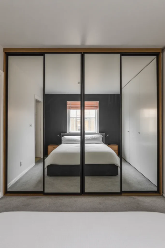 Sliding Door Wardrobe That Solves the Swing Space Problem in Tight Rooms