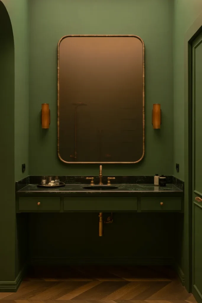 Smoked Glass Mirror for a Moody Sophisticated Bathroom