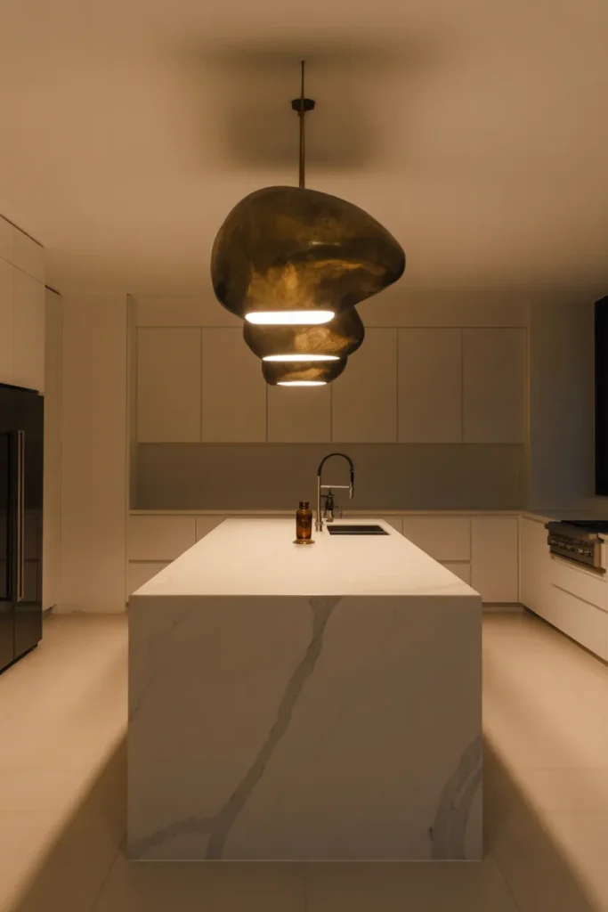 Statement Lighting Above the Island