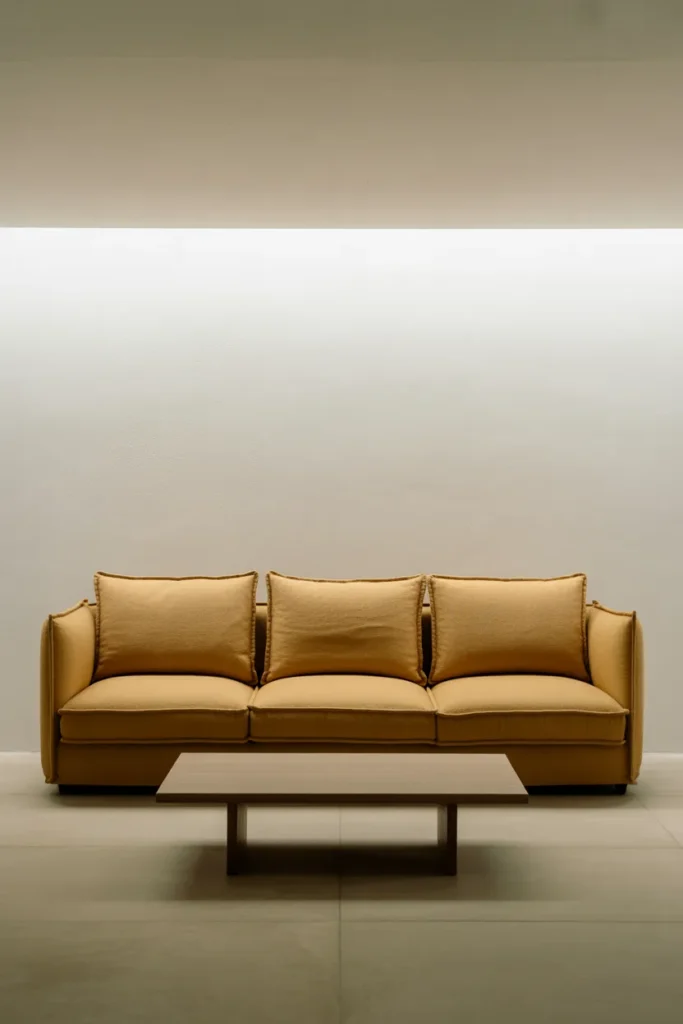 Tight-Back Linen Sofa for a Minimalist Living Room