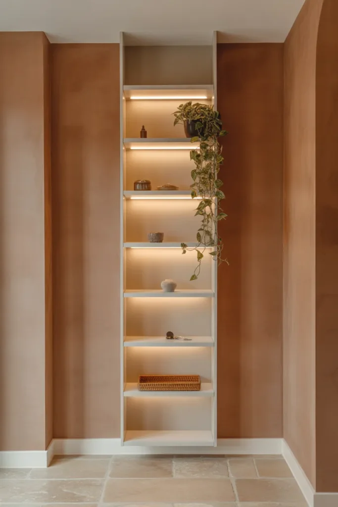 Vertical Open Shelving for Display and Accessible Daily Storage