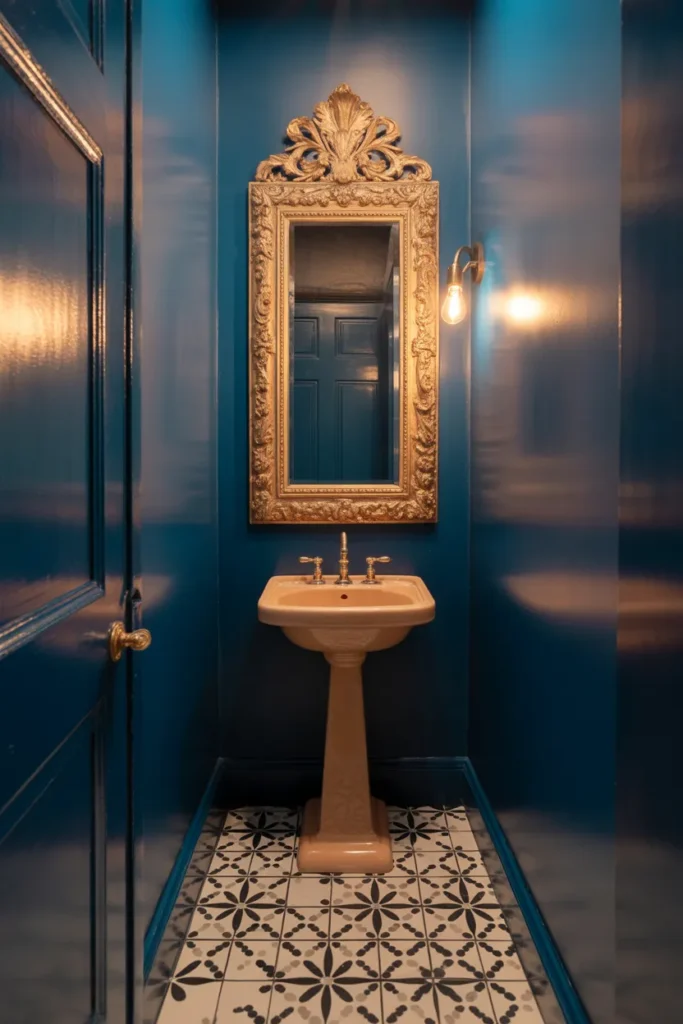Vintage Ornate Frame Mirror for an Eclectic or Maximalist Bathroom