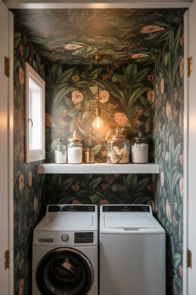Wallpaper on Every Wall Including the Ceiling