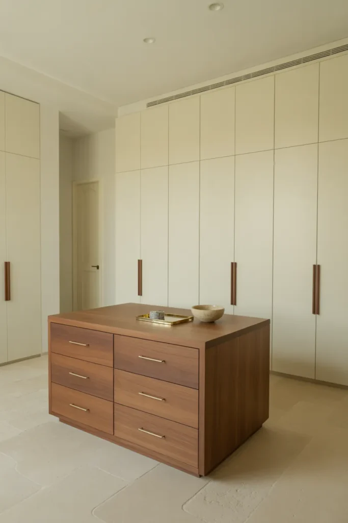 Wardrobe With Internal Island Drawer Unit for a Walk-In Closet Feel