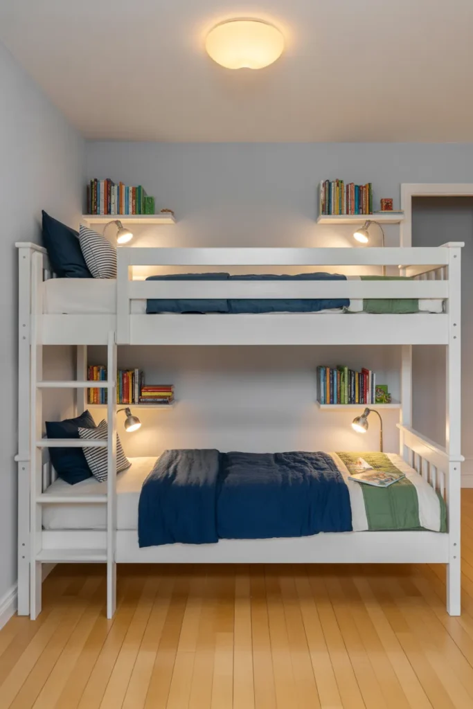 a Bunk Bed With Integrated Shelving