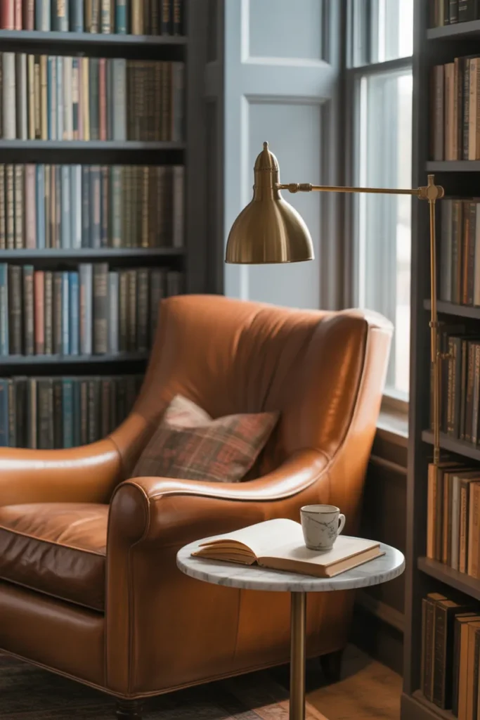 a cozy reading nook