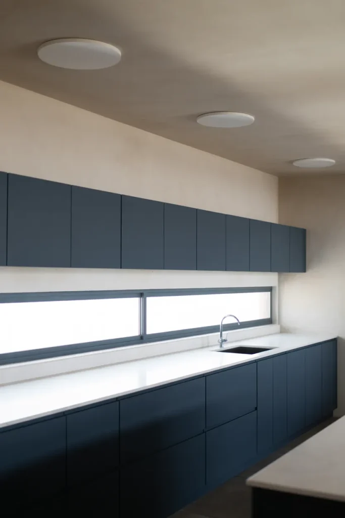 a kitchen with a low ceiling (about 7 feet)