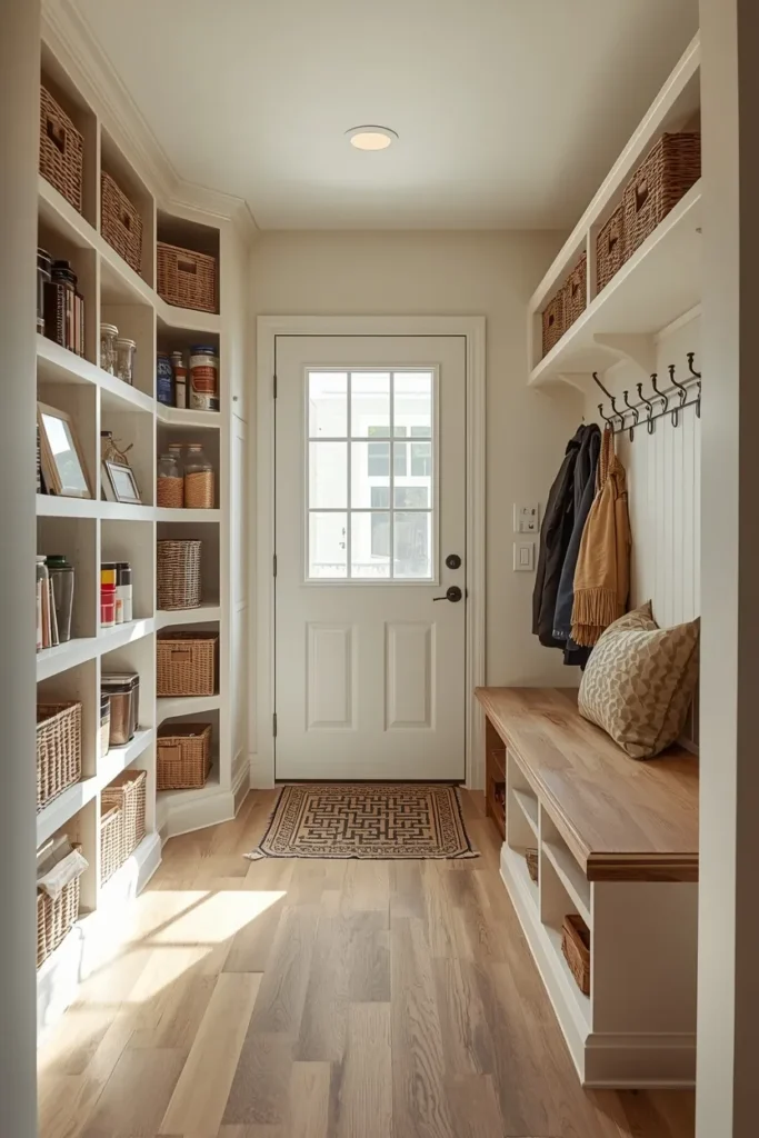 a minimalist corner pantry