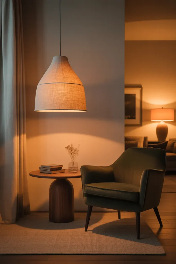 a natural linen pendant light