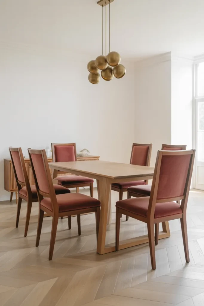 a refreshed dining room where six dining chairs