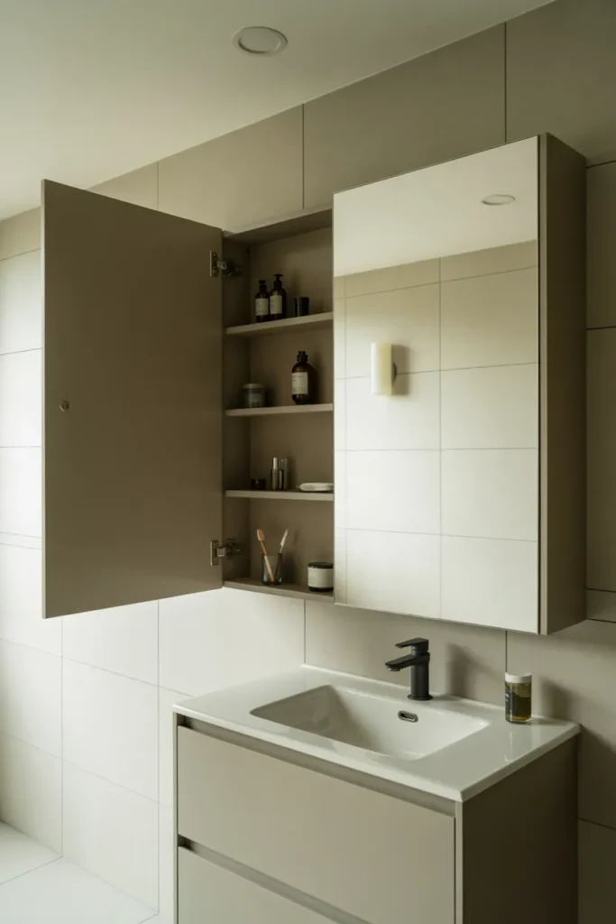 a sleek bathroom with a large frameless surface