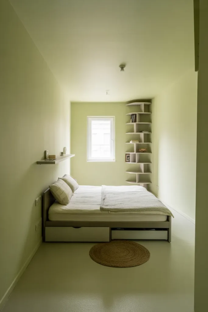 a small apartment bedroom