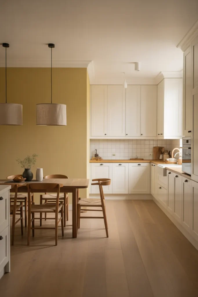 an open-plan kitchen and dining area