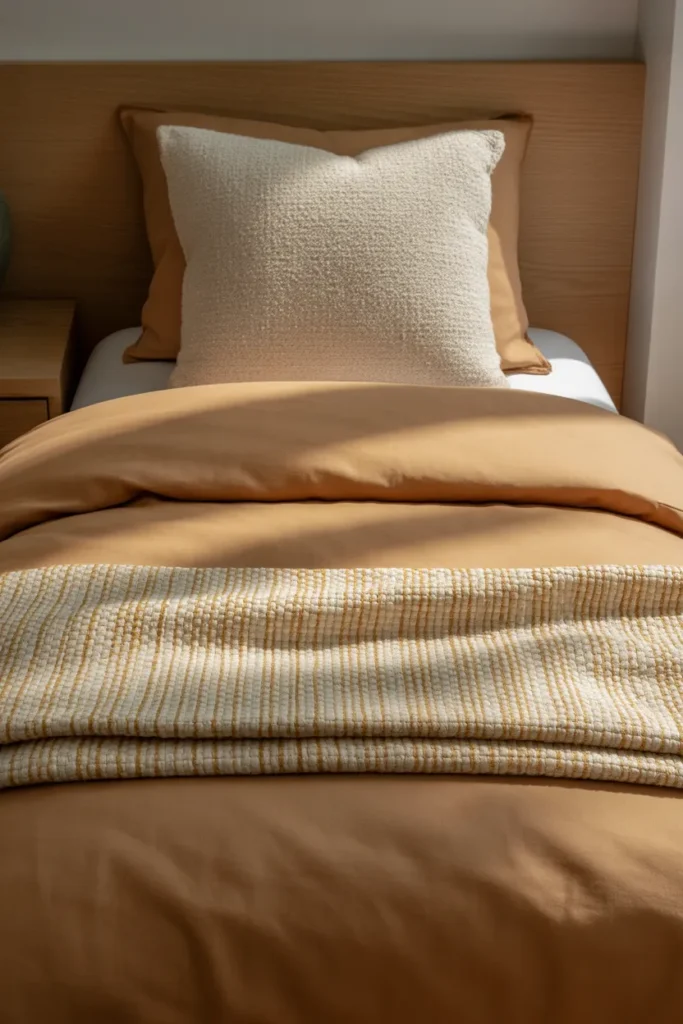 bed vignette in a transitional kids room