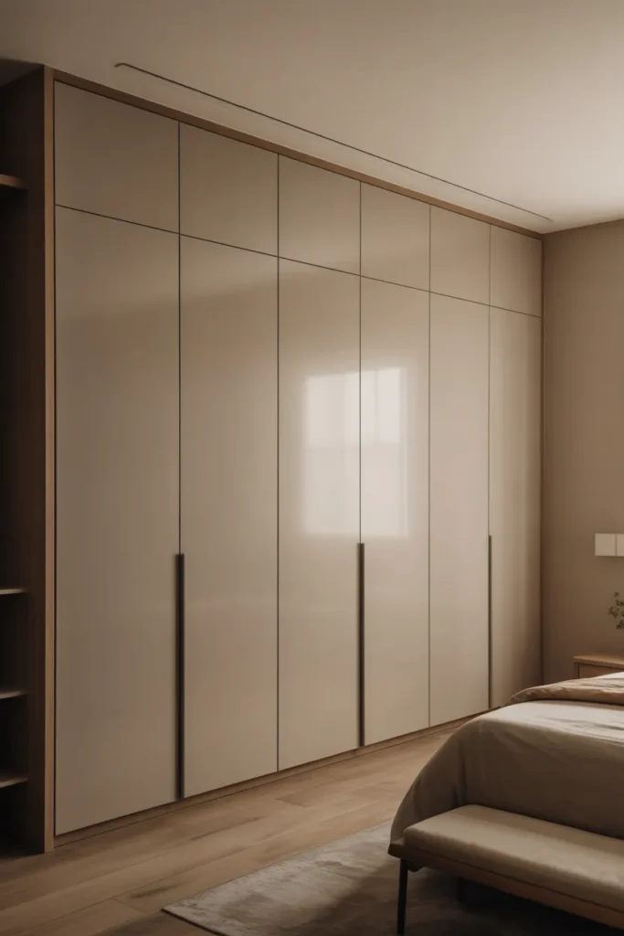 full wall of floor-to-ceiling built-in wardrobe