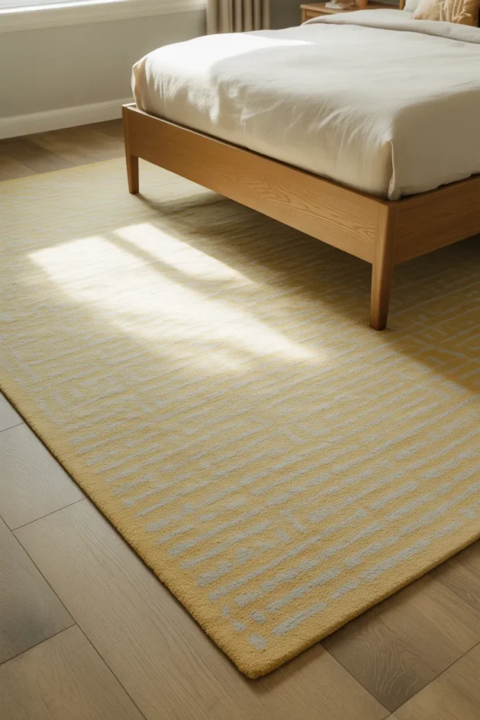 large area rug in warm ivory