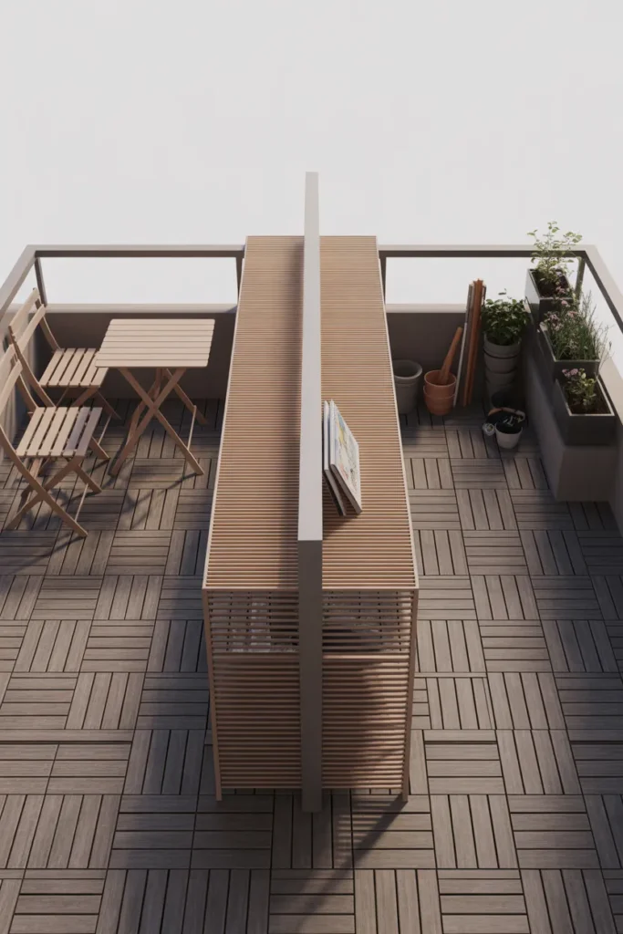 medium small balcony divided into two zones