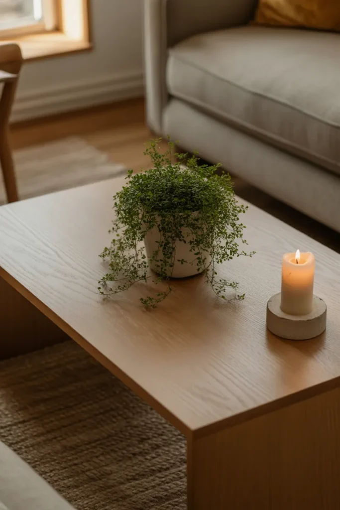 rectangular light oak coffee table