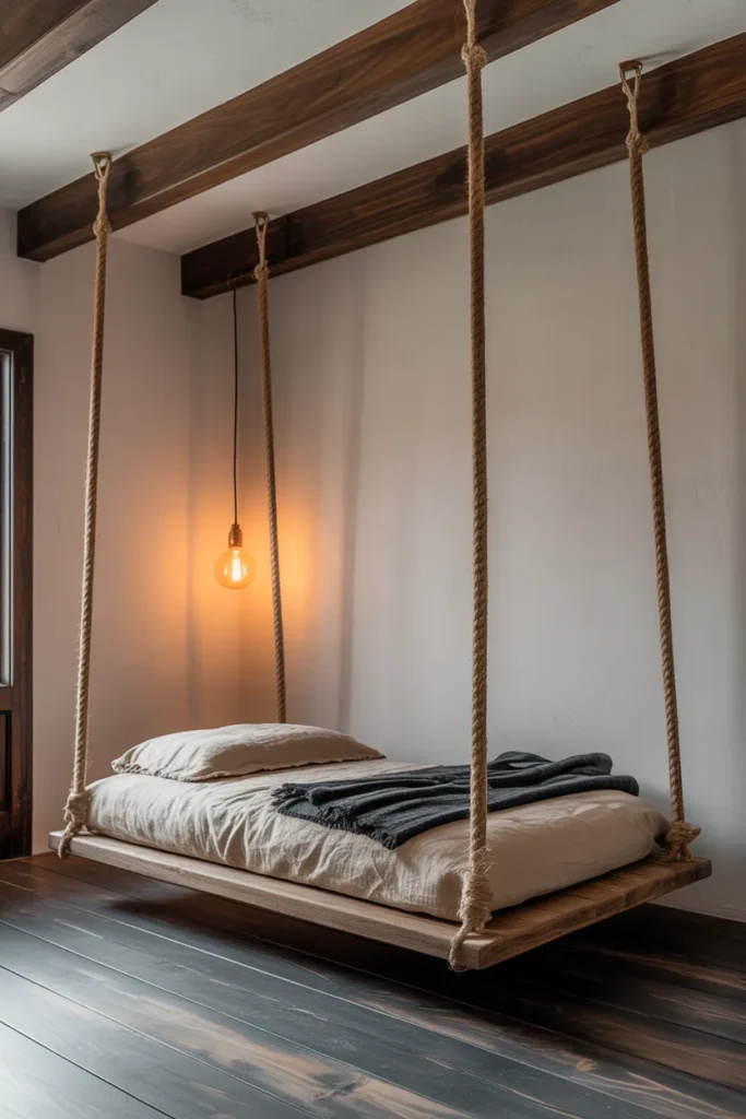 rustic adventure kids room with high ceilings