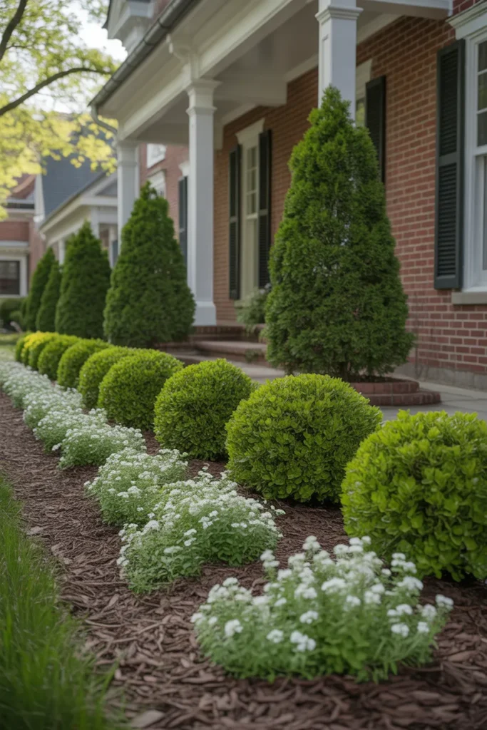 traditional brick colonial home front porch