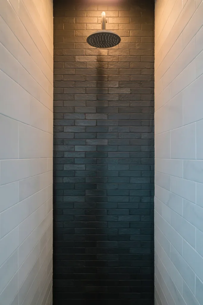 white large-format porcelain walls