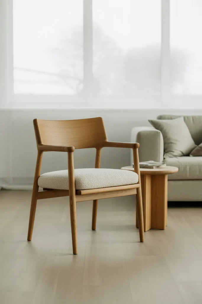 A Accent Chair With an Exposed Wood or Metal Frame