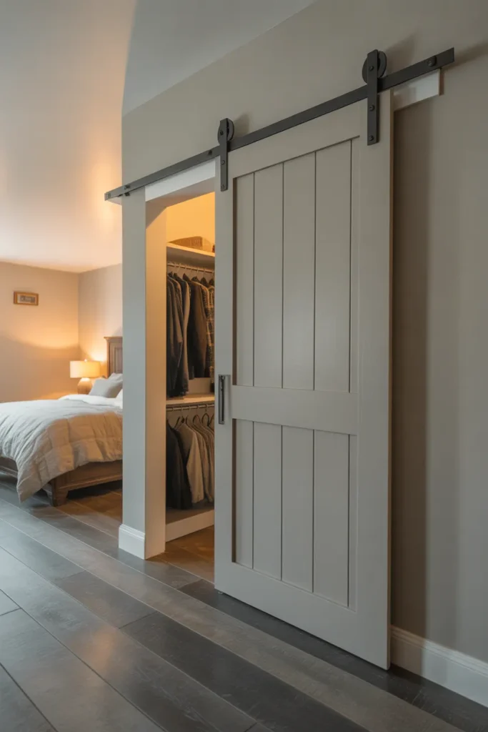 A Barn Door on the Bedroom Closet