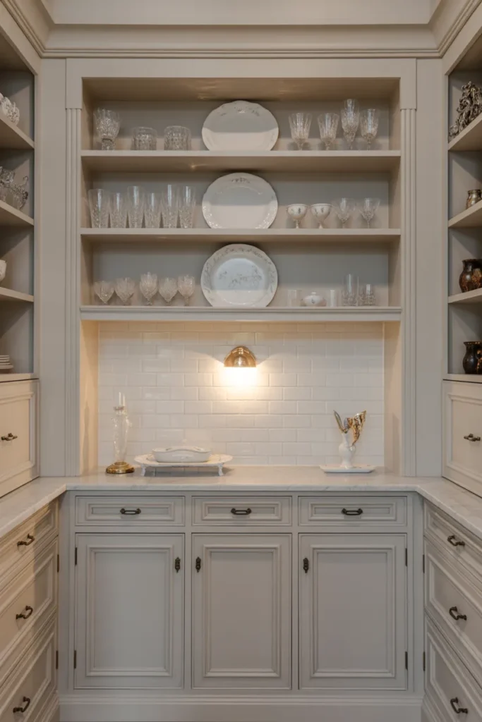 A Butler's Pantry Shelf Layout That Separates Everyday Cooking From Entertaining Supplies