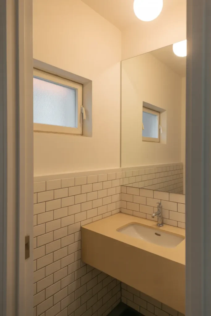 A Light-Reflective Color Palette That Makes a Tiny Bathroom Feel Twice as Large