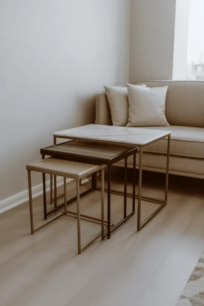 A Nesting Table Set That Gives a Small Living Room Maximum Flexibility