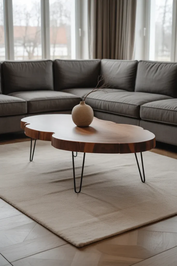 A Solid Wood Slab Coffee Table