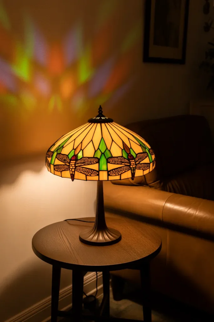 A Stained Glass Table Lamp That Functions as Both a Light Source and a Piece of Art