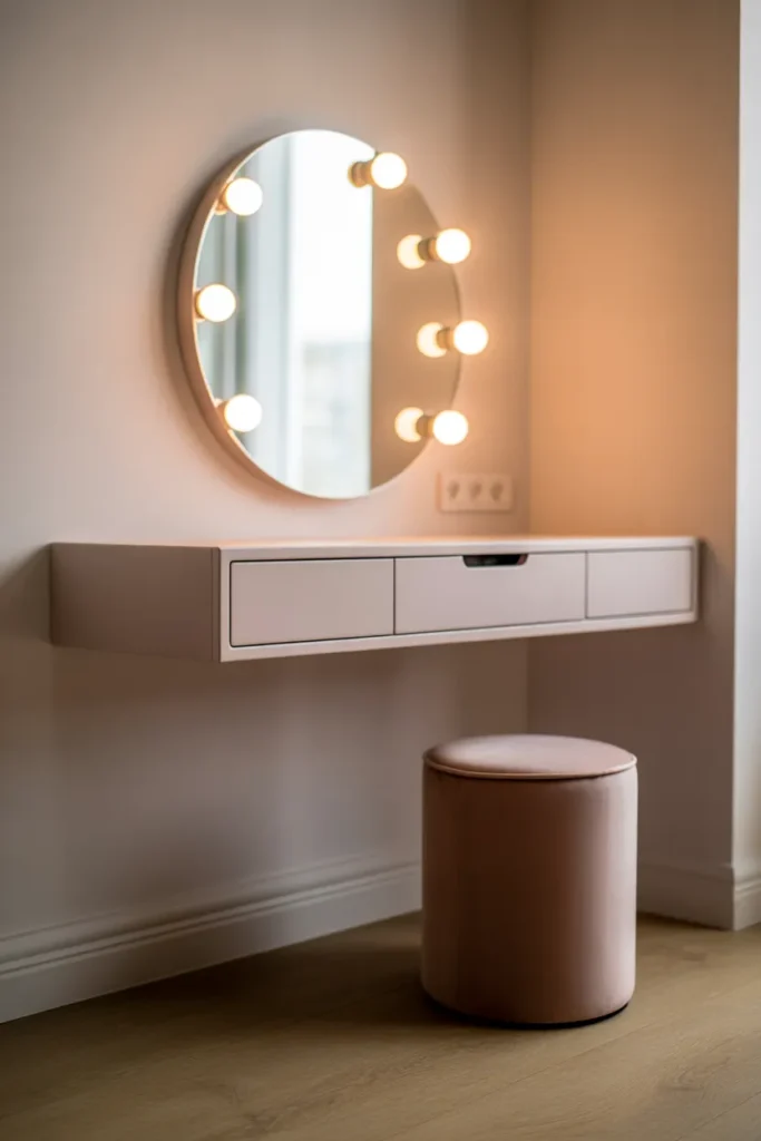 A Wall-Mounted Floating Vanity That Works in Tight Bedrooms