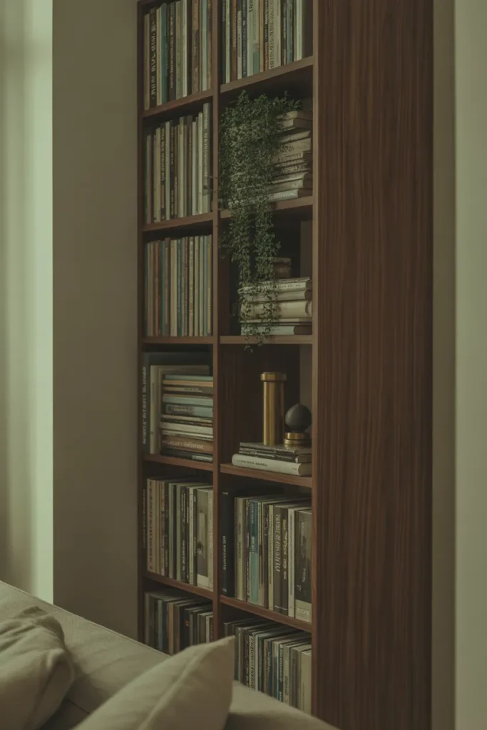 Add a Bookshelf or Open Shelving Unit to Create Visual Warmth