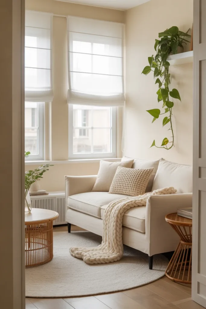 All-White Living Room With Warm Texture Layers That Avoids the Cold and Clinical Trap