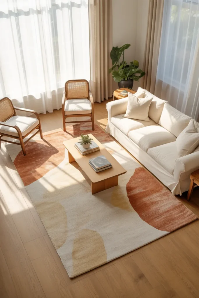 Anchor Every Seating Zone with a Properly Sized Area Rug