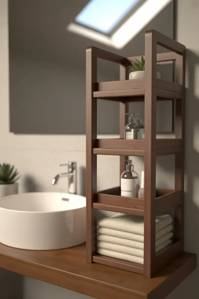 Bamboo Freestanding Shelf Tower
