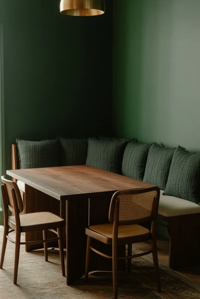 Bench Along One Wall to Seat More Without Consuming Extra Floor Space