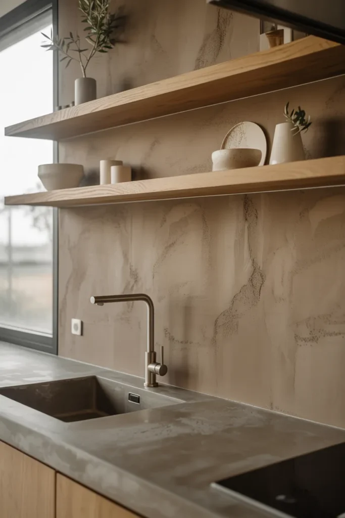 Concrete Microcement Backsplash