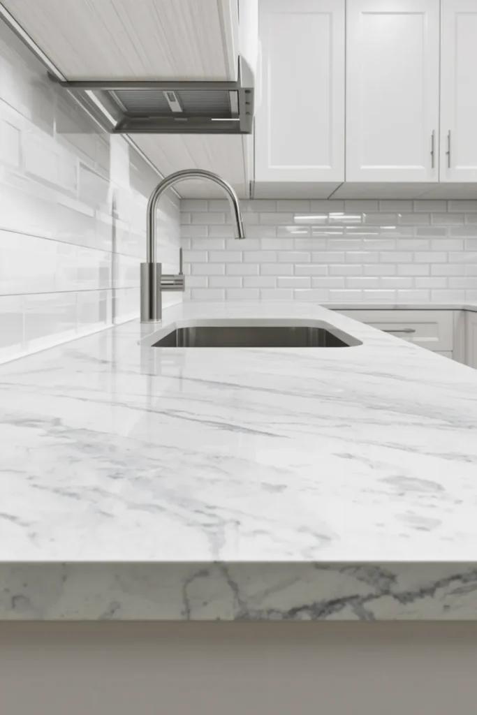 Contact Paper on Rental Kitchen Countertops to Hide Stained Laminate