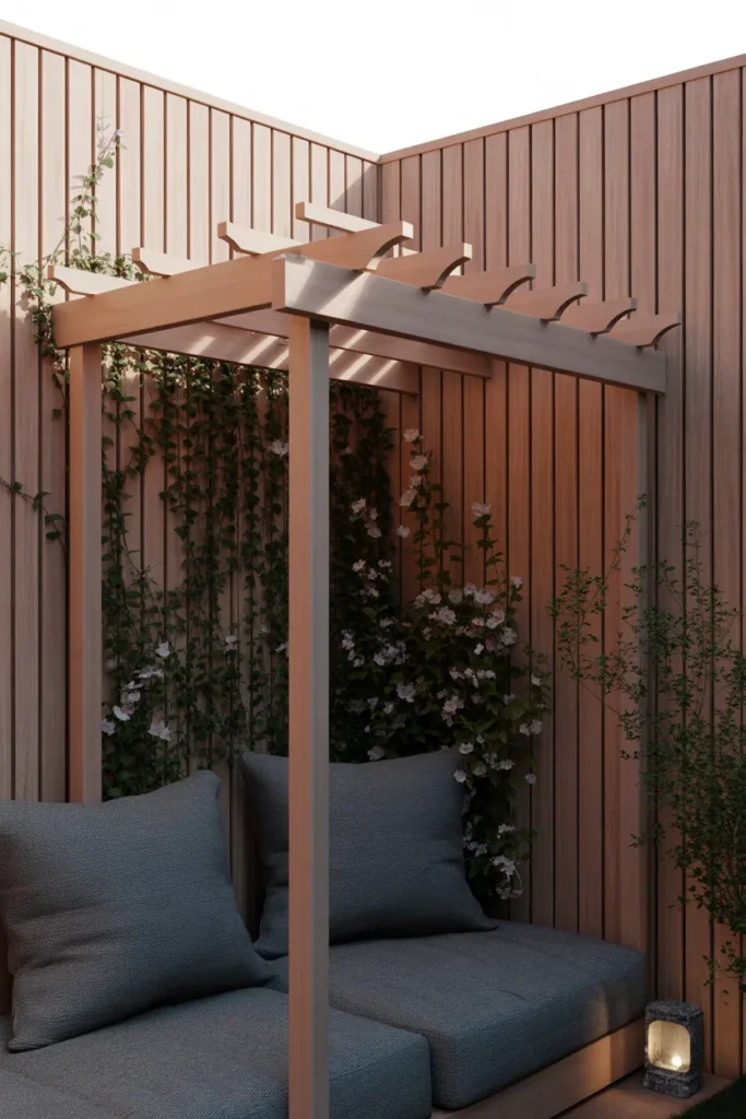 Corner Pergola That Uses Your Existing Fence as Two of Its Walls