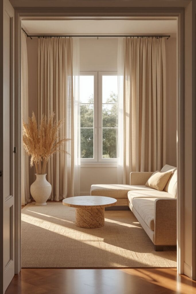 Curtain Rods Mounted With Tension or Over-Door Hardware for Floor-to-Ceiling Drama