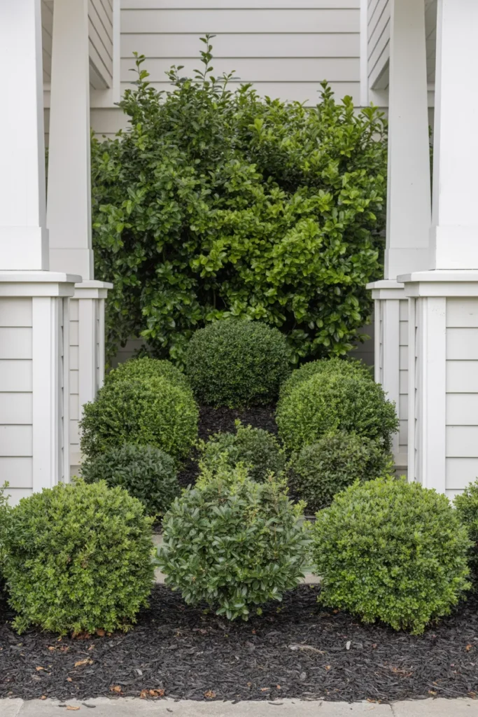 Evergreen Foundation Planting That Holds Structure Year-Round
