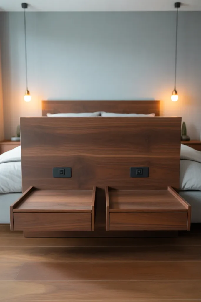 Floating Shelves and Nightstands That Open Up Floor Space