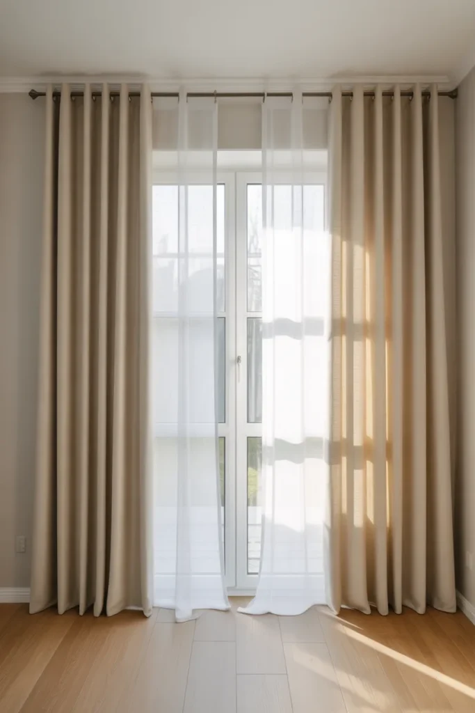 Floor-to-Ceiling Blackout Curtains on a Double Rod